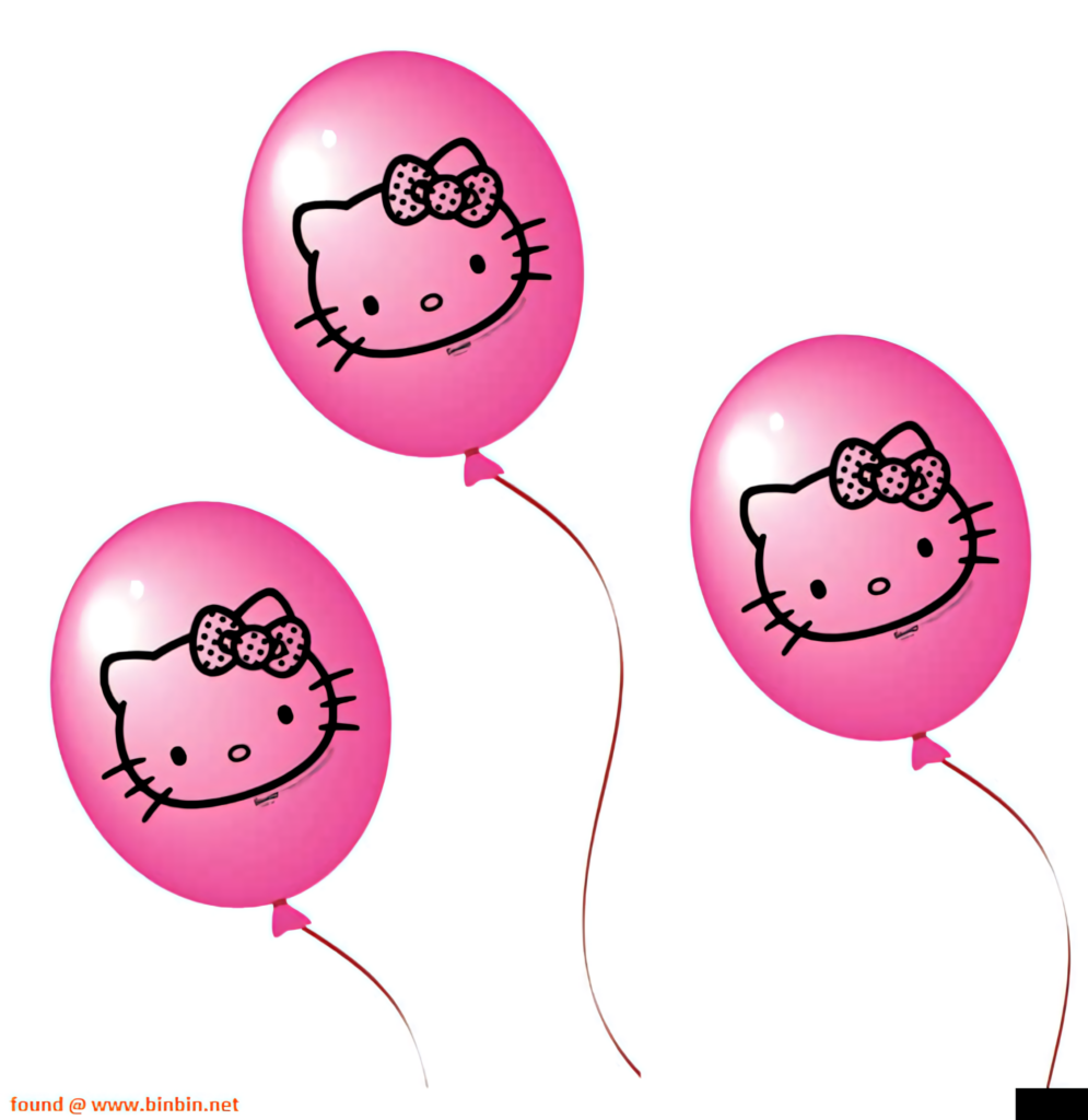 Whimsical Pink Balloon Wallpaper with Cute Cartoon Character