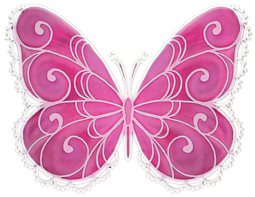 Whimsical Pink Butterfly Wallpaper with Elegant Patterns
