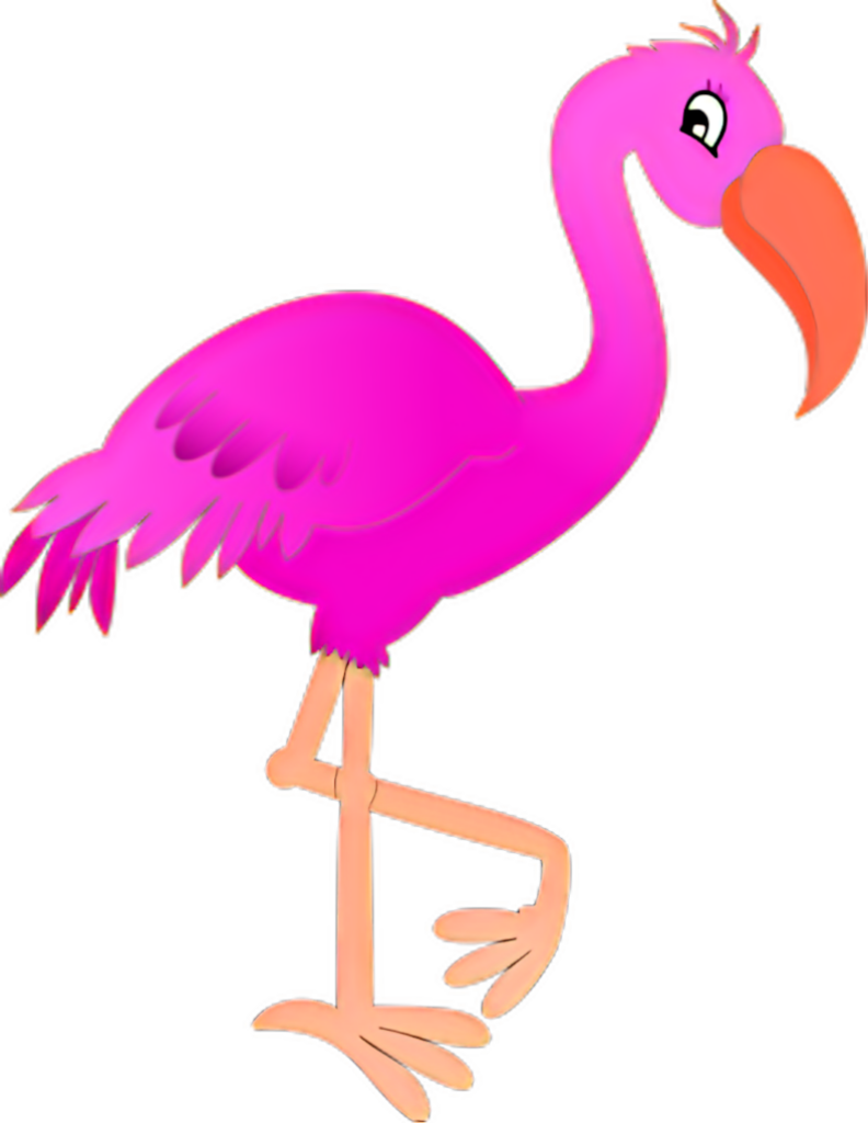 Vibrant Pink Flamingo Cartoon Wallpaper for a Fun Digital Background