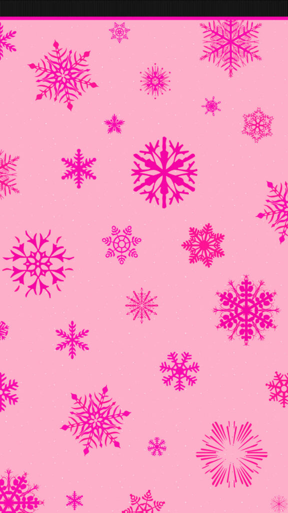 Charming Pink Snowflake Wallpaper for a Whimsical Holiday Background