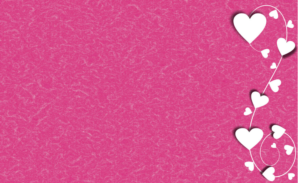 Whimsical Pink Vine Wallpaper with Heart Accents - Textured Design