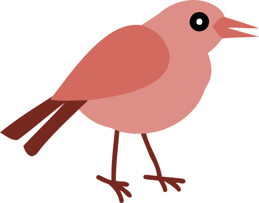 Charming Pink & Red Cartoon Robin Wallpaper: Minimalist Whimsy