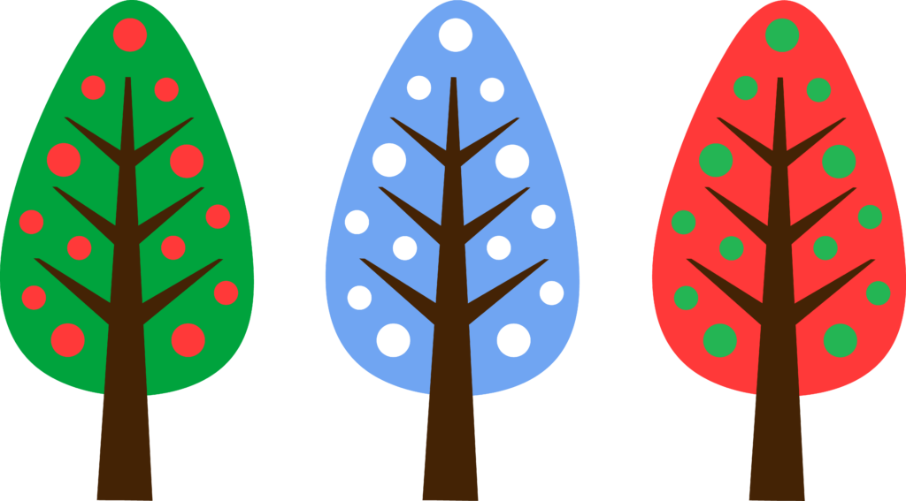 Colorful Polka Dot Tree Clipart Wallpaper on Transparent Background