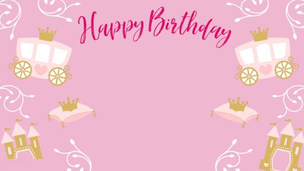 Whimsical Princess Wallpaper for Birthday Cards – Fairytale Theme