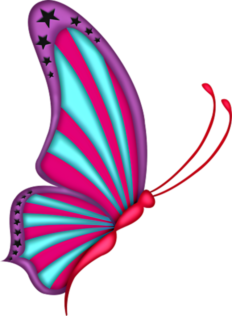 Whimsical Purple Butterfly Wallpaper with Colorful Striped Wings