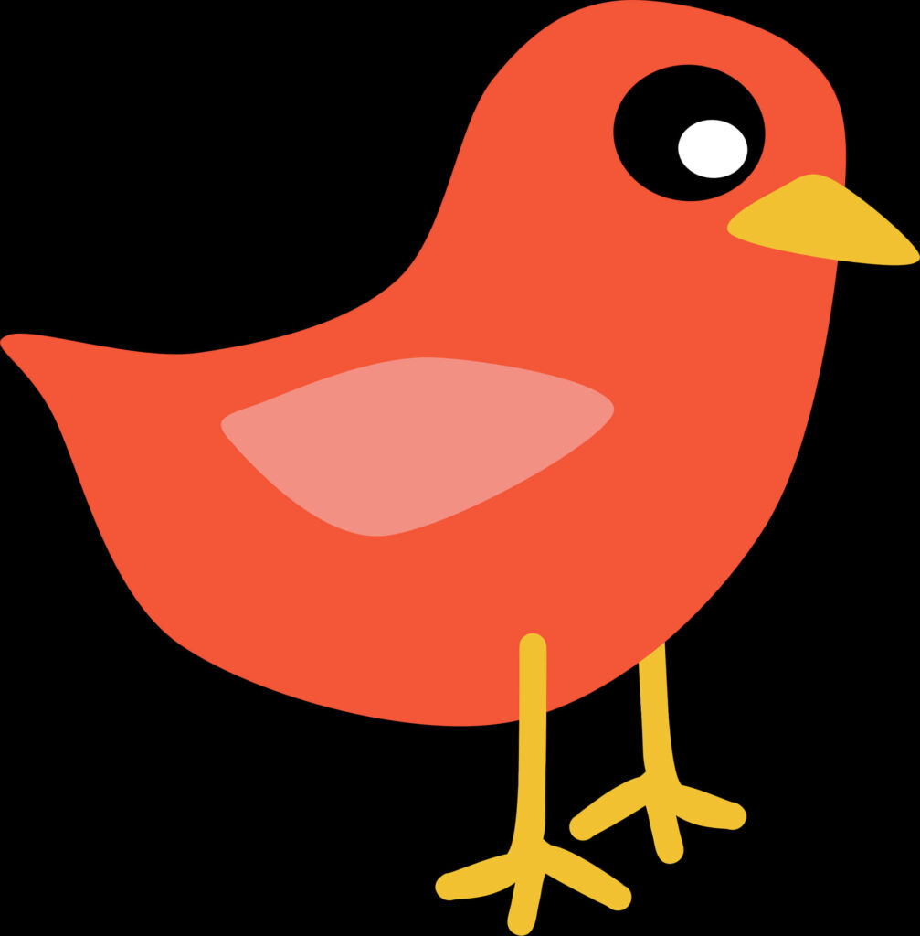 Whimsical Red Cartoon Bird Wallpaper for Playful Digital Spaces