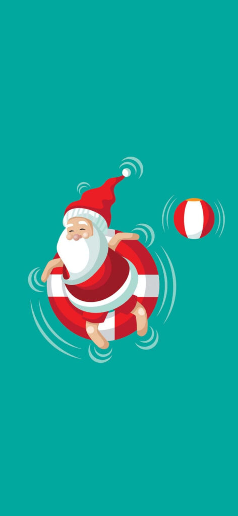 Whimsical Santa Claus Christmas iPhone Wallpaper | Holiday Background
