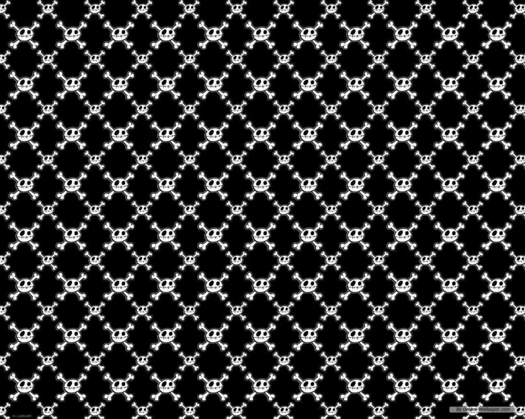Playful Cute Skeleton Wallpaper in Diamond Pattern on Black Background