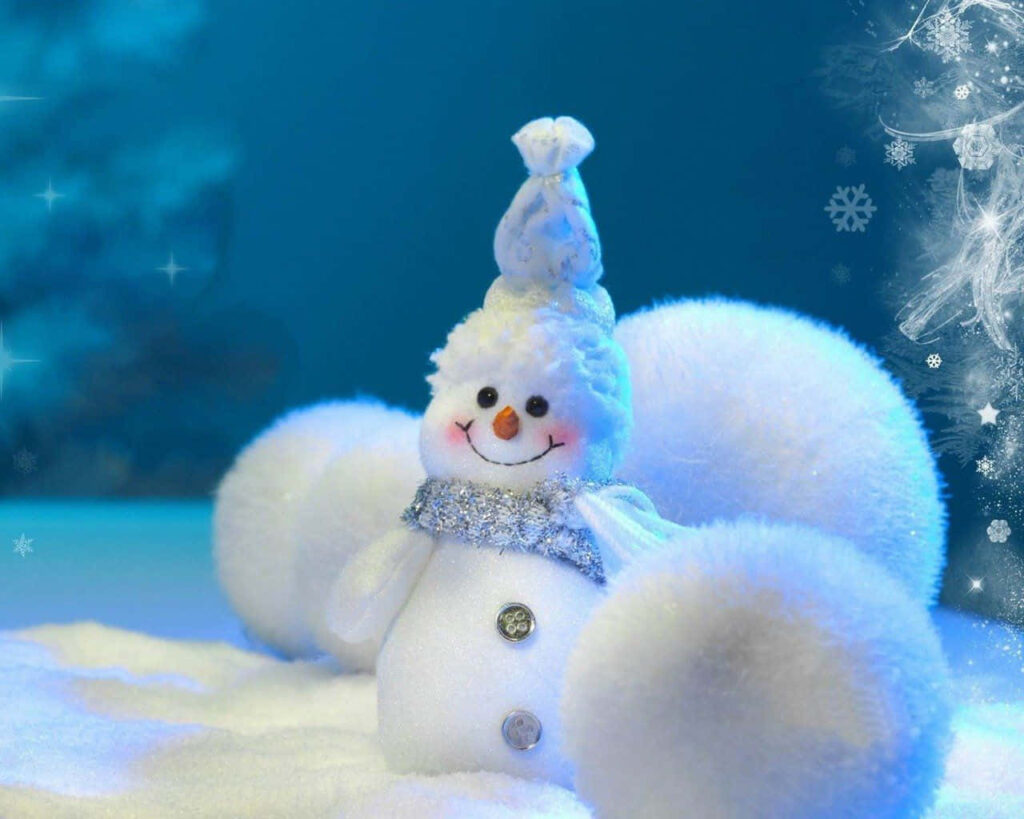 Whimsical Snowman Winter Wallpaper: Cozy Christmas Aesthetic