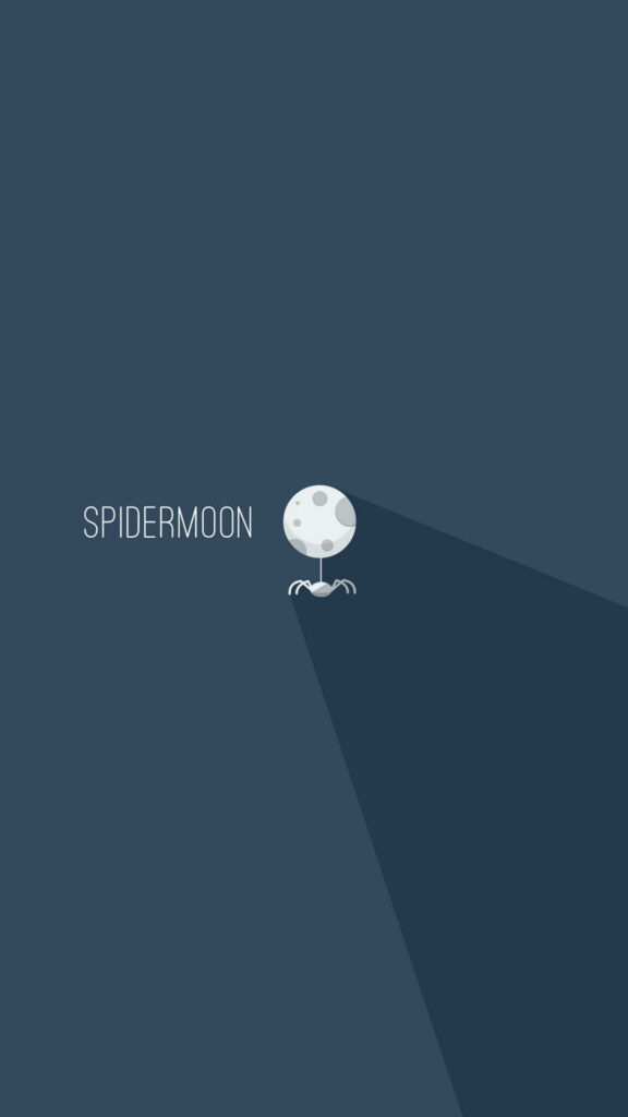 Spidermoon: Whimsical Minimalist Android Wallpaper Background