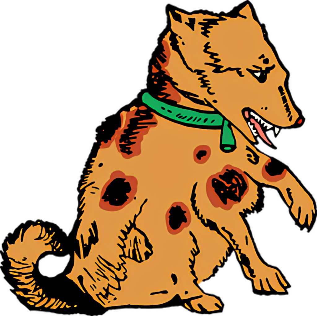 Whimsical Spotted Dog Wallpaper with Green Collar - Fun Home Decor
