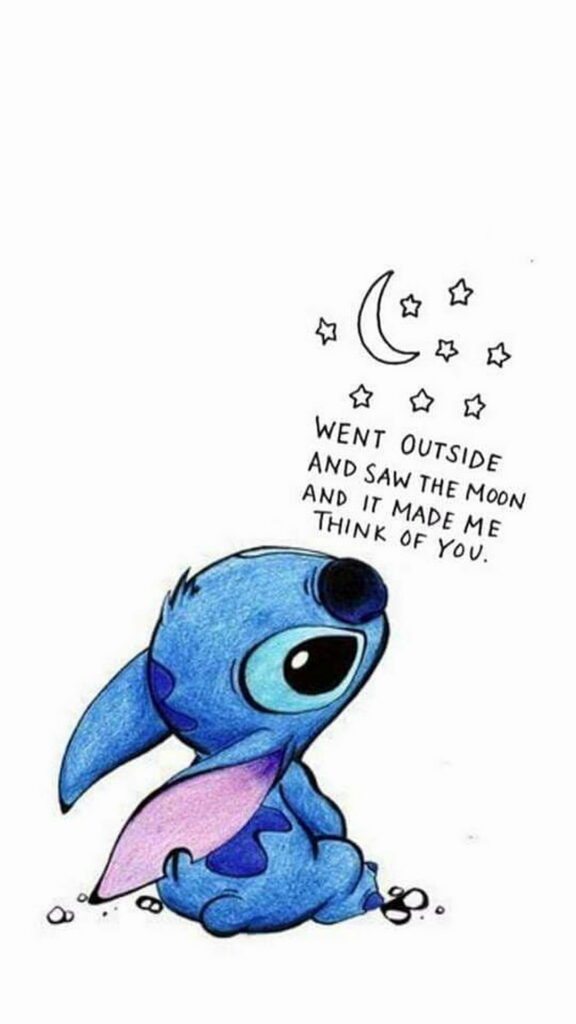 Stitch's Artistic Charm: A Captivating HD Phone Wallpaper Drawing