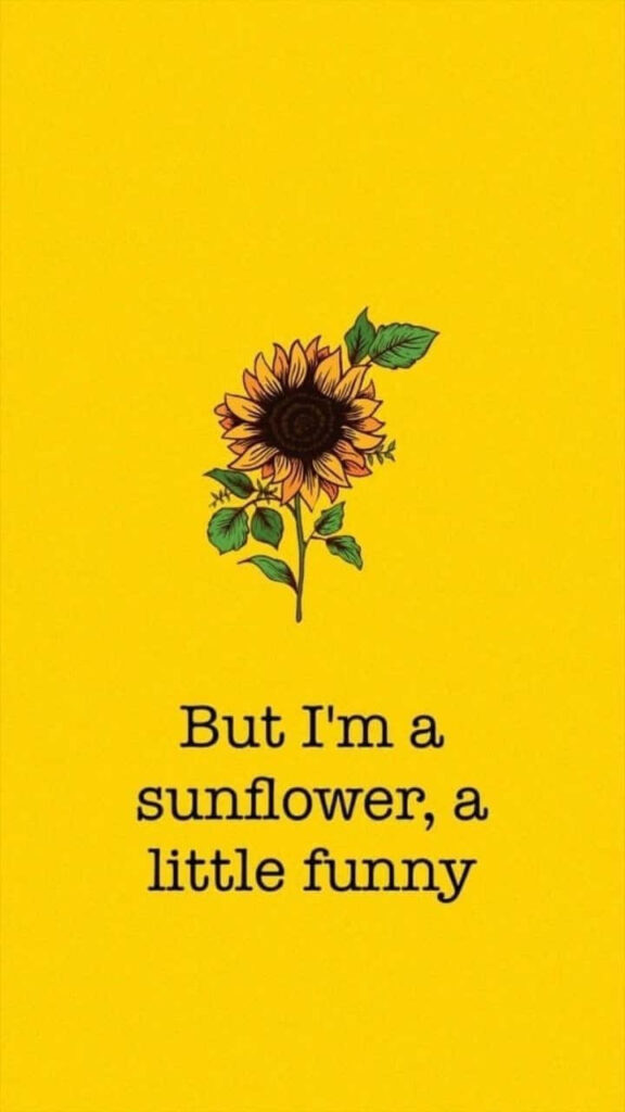 Whimsical Sunflower Wallpaper: Fun Design on Vibrant Yellow Background