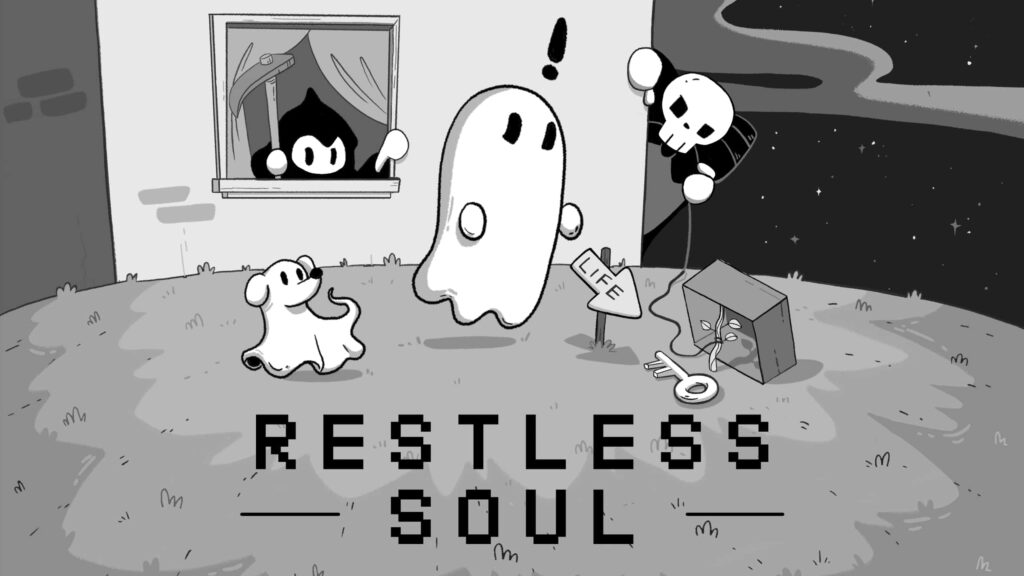 Whimsical This Restless Soul Wallpaper: Ghost & Skeleton Scene