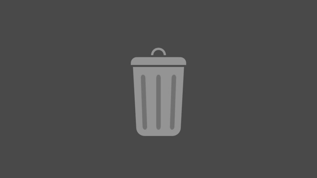 Simplistic Trash Bin Illustration Vibrantly Pops on Cool Gray Setting Wallpaper