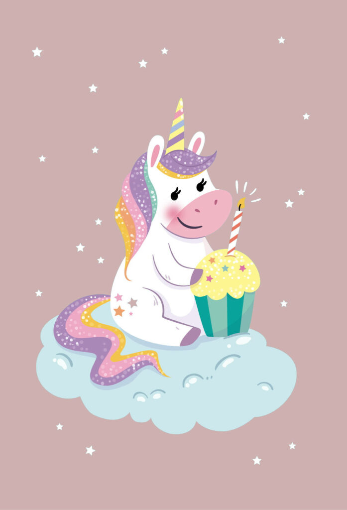 Magical Unicorn Wallpaper: Cheerful Birthday Celebration Background