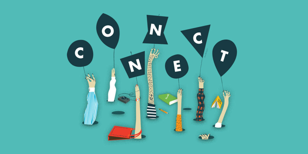 Whimsical Hands & Teal Balloons: Unity Wallpaper for Collaboration