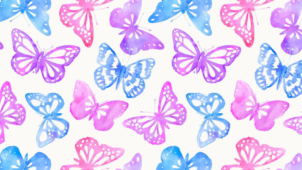 Fluttering Beauties: Digital Delight of Vivid Butterfly Patterns for Aesthetic Desktop Background+ Wallpaper