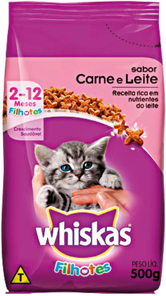 Whiskas Kitten Food Packaging: Nutrient-Rich Meat & Milk Design Wallpaper