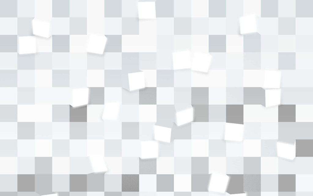 Minimalist White Abstract Wallpaper with 3D Pixelated Grid Design