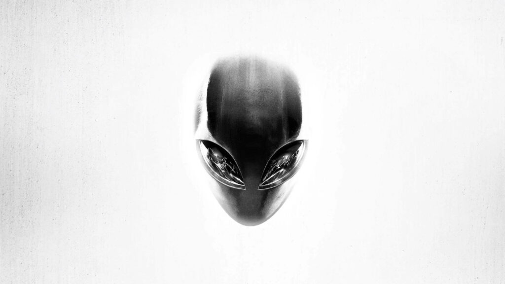 The Contrast of a White Alienware Logo Against a Plain Background Wallpaper