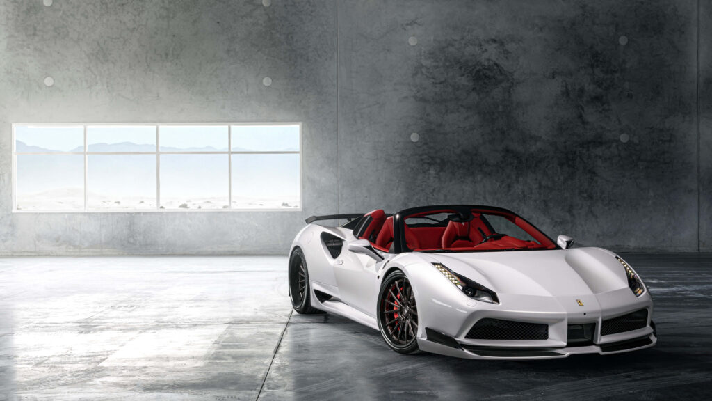 Exuding Elegance: Embrace Luxury and Tech Savvy with a White Ferrari iPhone Wallpaper