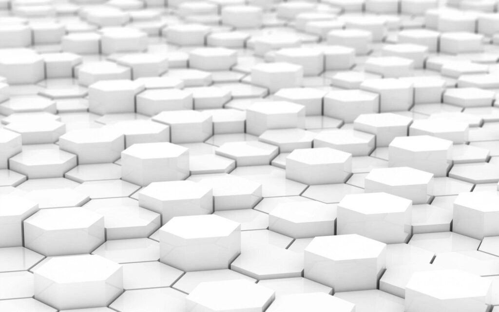 Minimalist 3D white honeycomb pattern with soft shadows for modern abstract wallpaper background