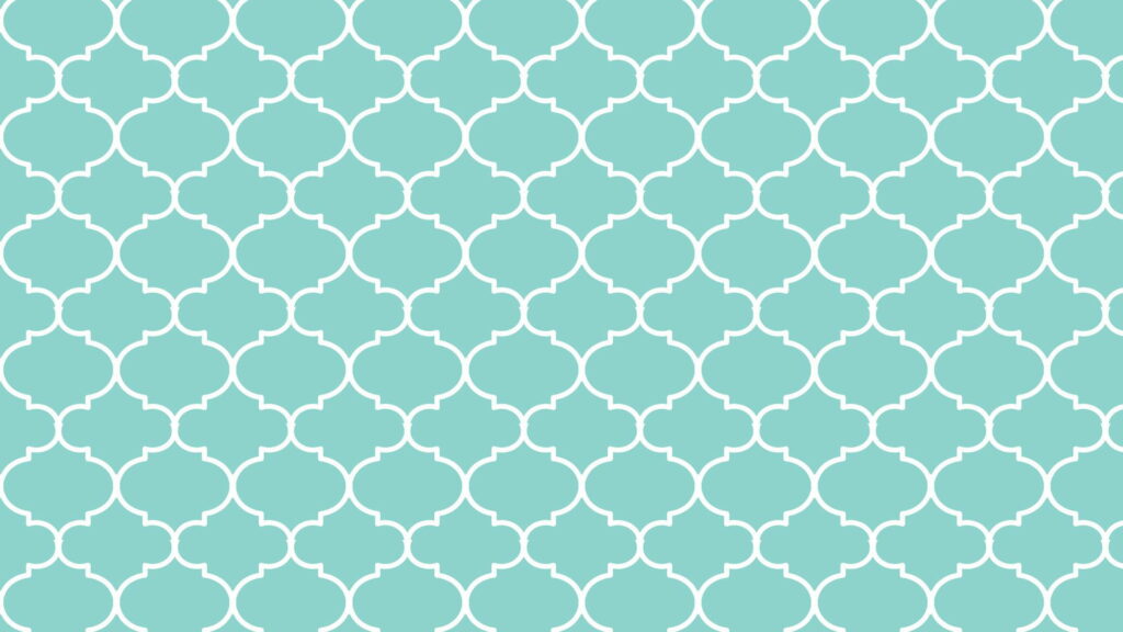 Modern chic white geometric shapes pattern on soft aqua blue wallpaper background design