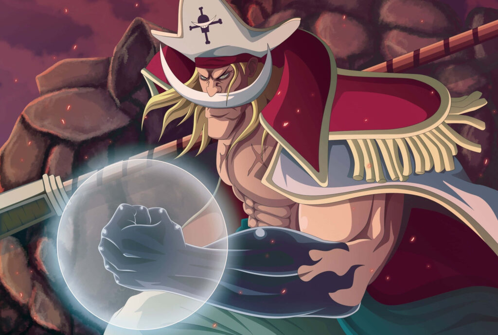 Edward Newgate Whitebeard anime wallpaper muscular form glowing energy sphere rocky background