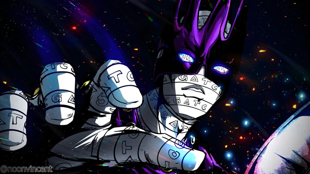 Whitesnake from JoJo's Bizarre Adventure Stone Ocean vibrant cosmic wallpaper with DNA details
