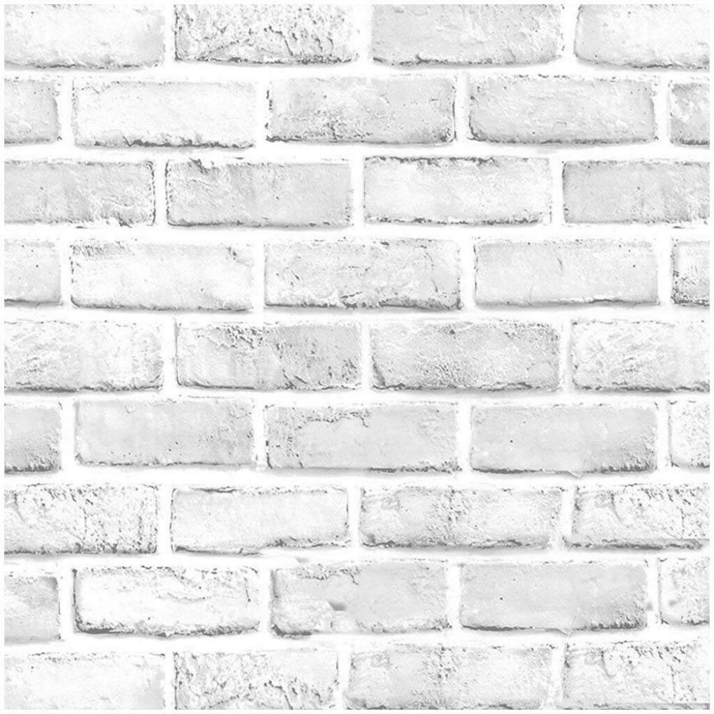 Whitewashed Charm: A Rustic Brick Wall Wallpaper That Steals the Show