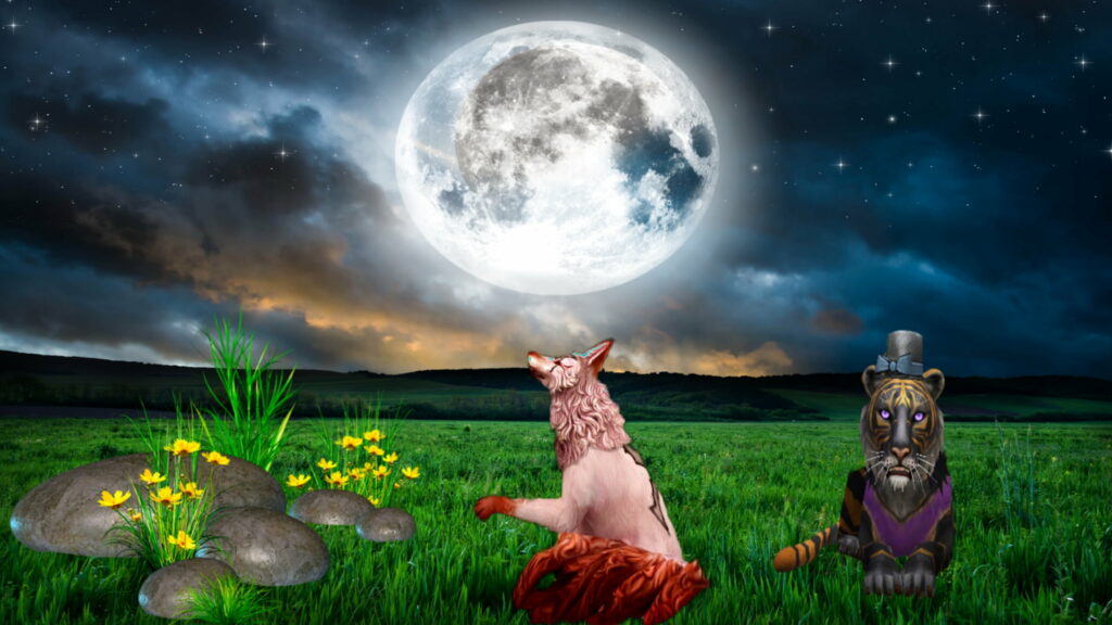 Moonlit Fox in the Wild: Stunning HD Wallpaper Background Photo with PicsArt Editing Touches