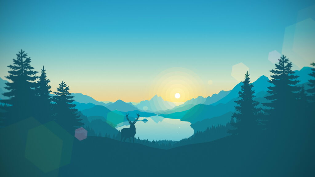 Nature's Majesty: A Silhouette of Deer and Trees Painting in Stunning 4K Wallpaper