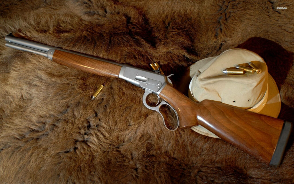 Wilderness Adventure: Hunter Equipped with Shotgun and Hat Wallpaper