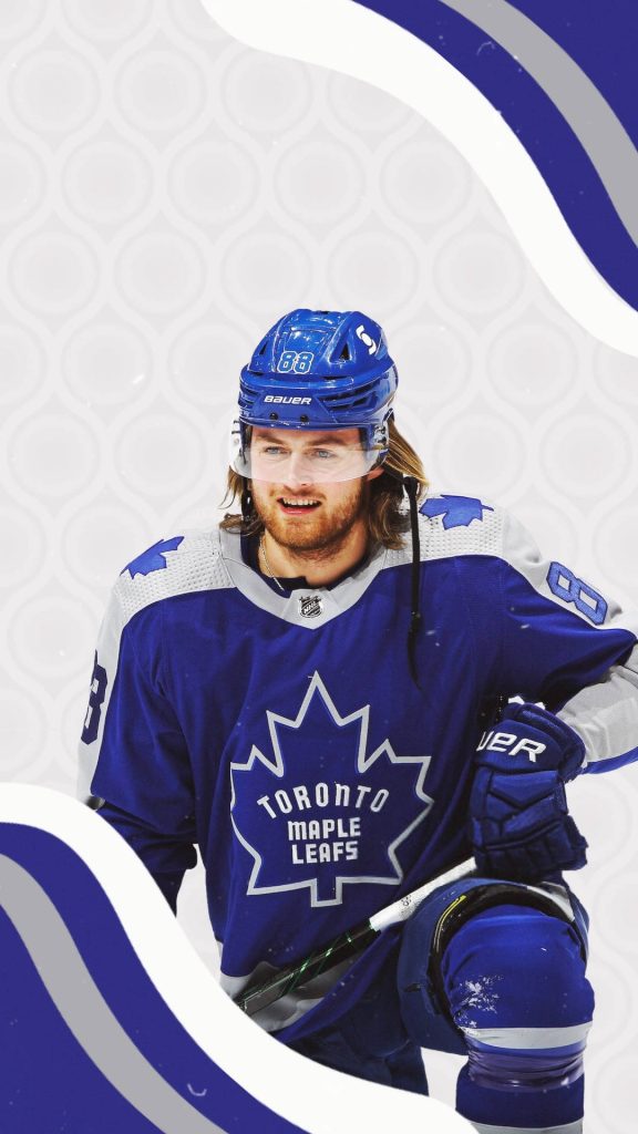 William Nylander Toronto Maple Leafs #88 blue jersey graphic wallpaper for hockey fans