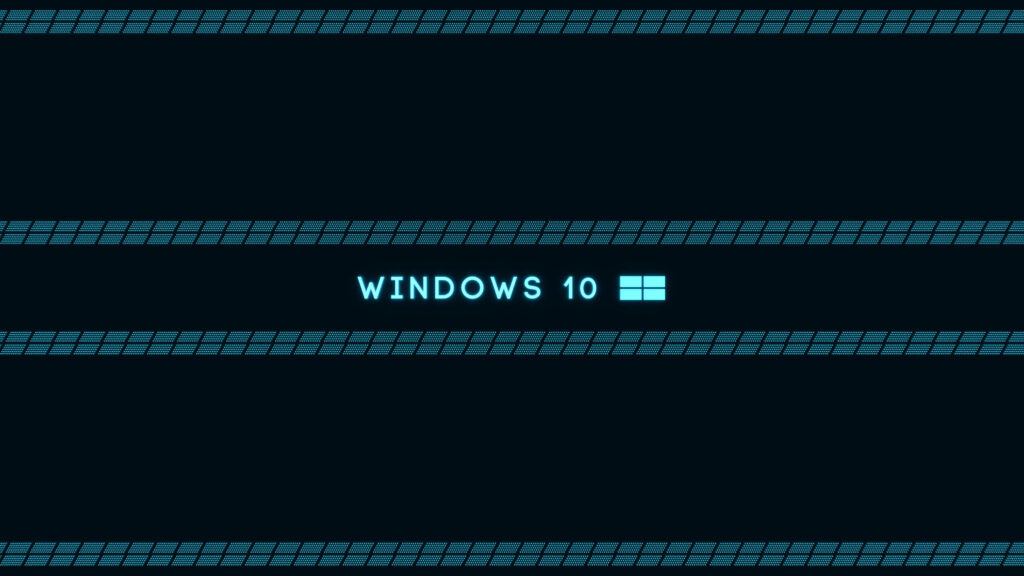 Windows 10 Logo Illuminates the Computer Lock Screen Wallpaper