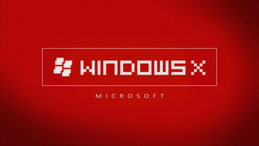 Vibrant Windows 10 X Wordmark Surrounded by Pixelated White Pixels on a Gradient Red Background - High-Definition Background Image Wallpaper