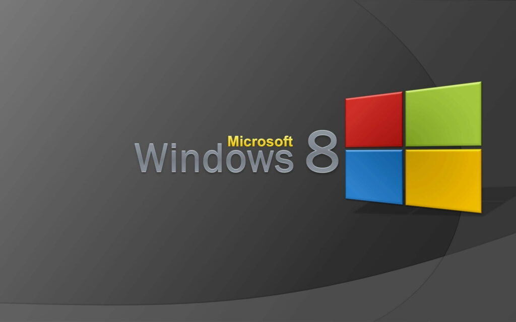 Microsoft Windows 8 logo 3D wallpaper dark gray background modern tech minimalist design