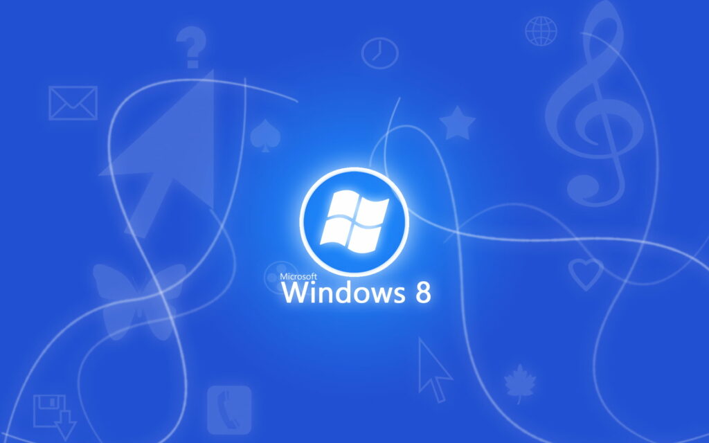 Immersive Technological Marvel: Windows 8 Unveiled - A Striking Blue HD Wallpaper