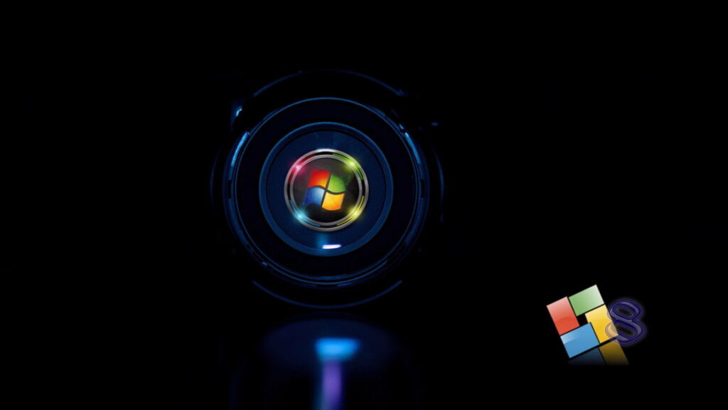 Windows 8 Logo Shining amidst a Dark Background: Captivating HD Wallpaper