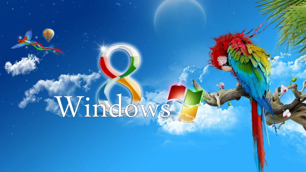 Vibrant Blue Parrot: High Definition Windows 8 Texture Wallpaper