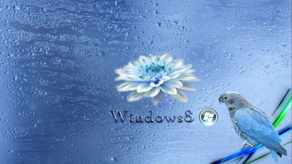 Nature's Digital Symphony: Windows 8 HD Wallpaper Showcasing Bird and Floral Harmony
