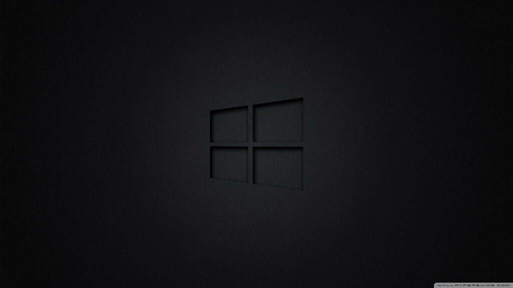 Windows Black Icon: Immersive Dark PC Aesthetics in Minimalist Background Wallpaper