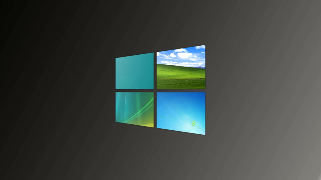 Operating Systems Unleashed: Iconic Wallpaper Logo on Moody Gray Background