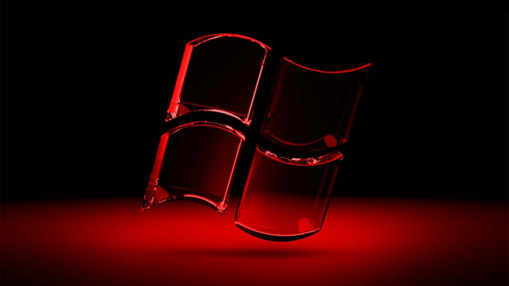 Vibrant Red Backdrop with a Sleek Transparent Windows Symbol - Captivating Transparent Background Image Wallpaper