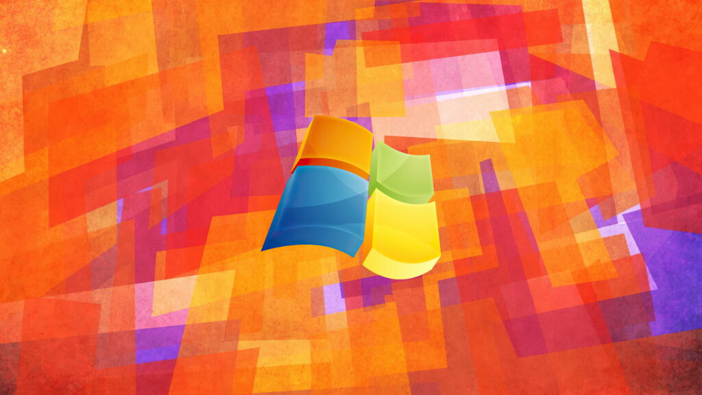 Windows XP: Embracing Geometric Aesthetics in Computer Logo Design Wallpaper