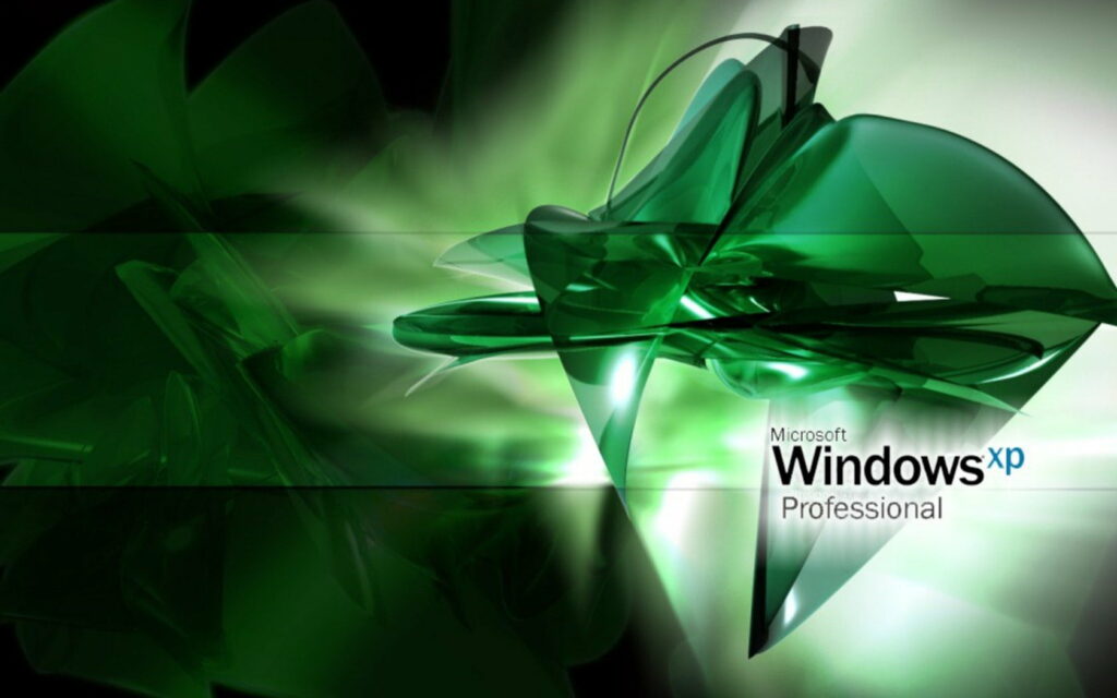 Vibrant Green Windows: HD Wallpaper Featuring Windows XP PC