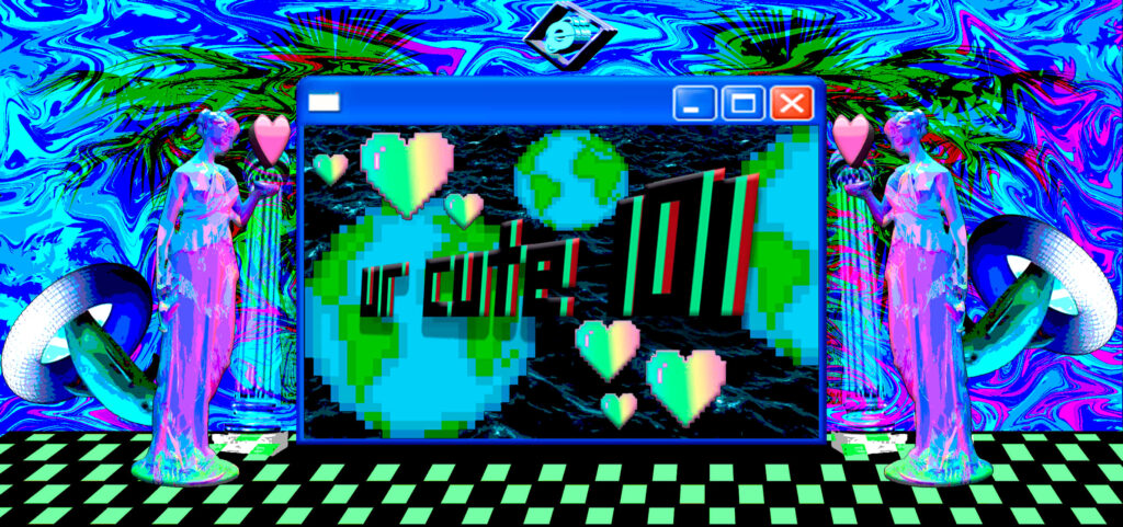 Windows Nostalgia : Sculptures Transcending Reality in Vaporwave Vistas Wallpaper