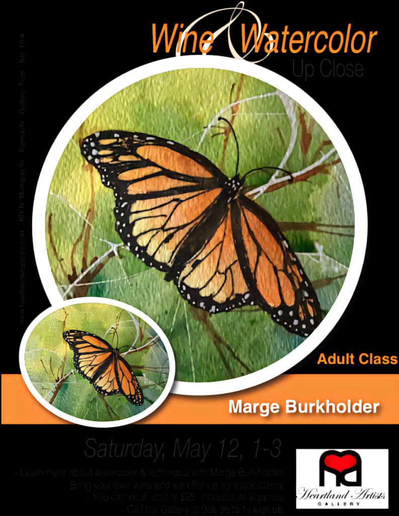 Wine and Watercolor: Monarch Butterfly Art Class with Marge Burkholder Wallpaper