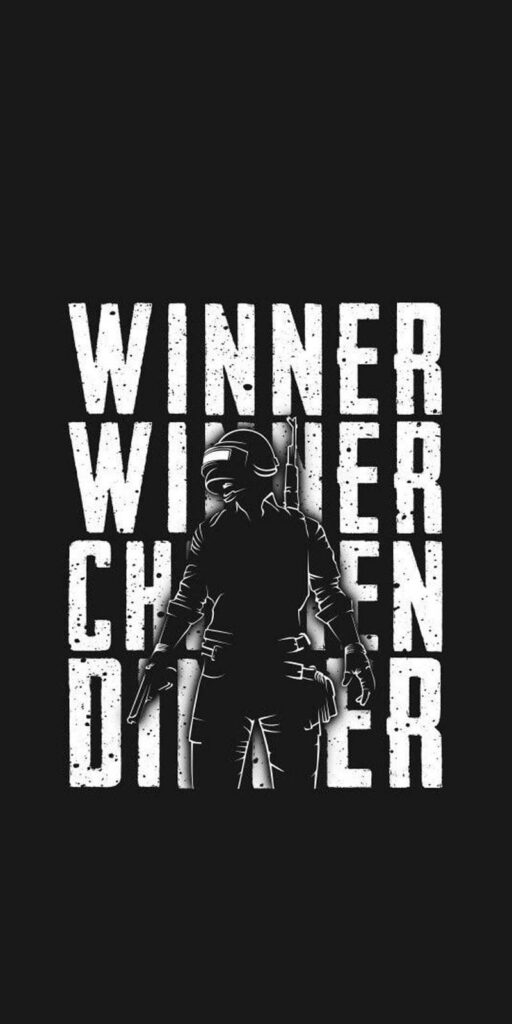 Winner Winner Chicken Dinner PUBG Wallpaper with Tactical Silhouette